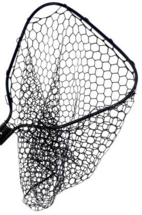  Ribbonlic 2 Pcs Replacement Rubber Fishing Net Diameter 21.5  in x 19.7 in Fishing Landing Net Black Fish Netting Without Handle  Replacement Fishing Net Foldable Mesh Net for Freshwater Saltwater 